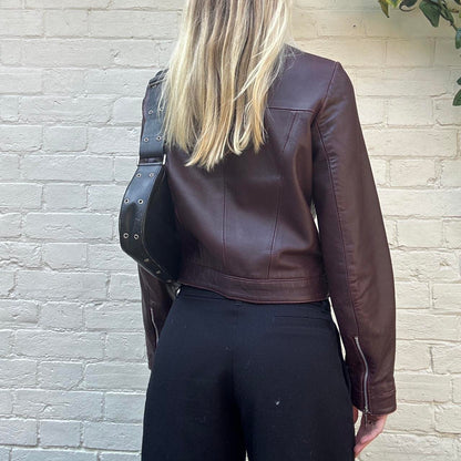 Vintage burgundy leather jacket