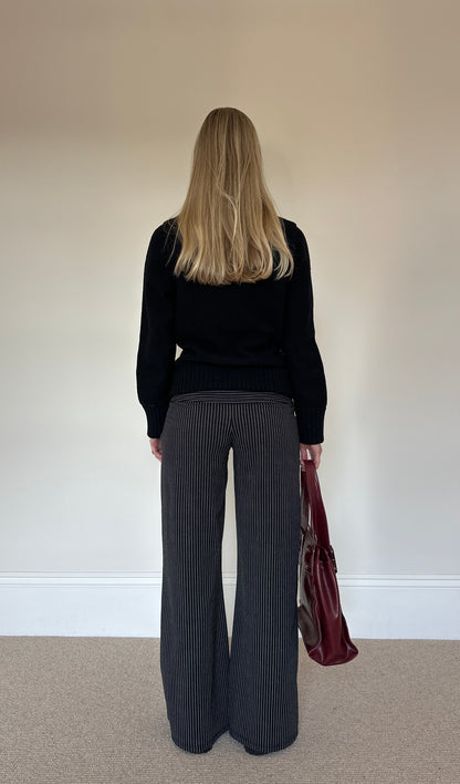 Vintage 100% wool and real leather jumper jacket
