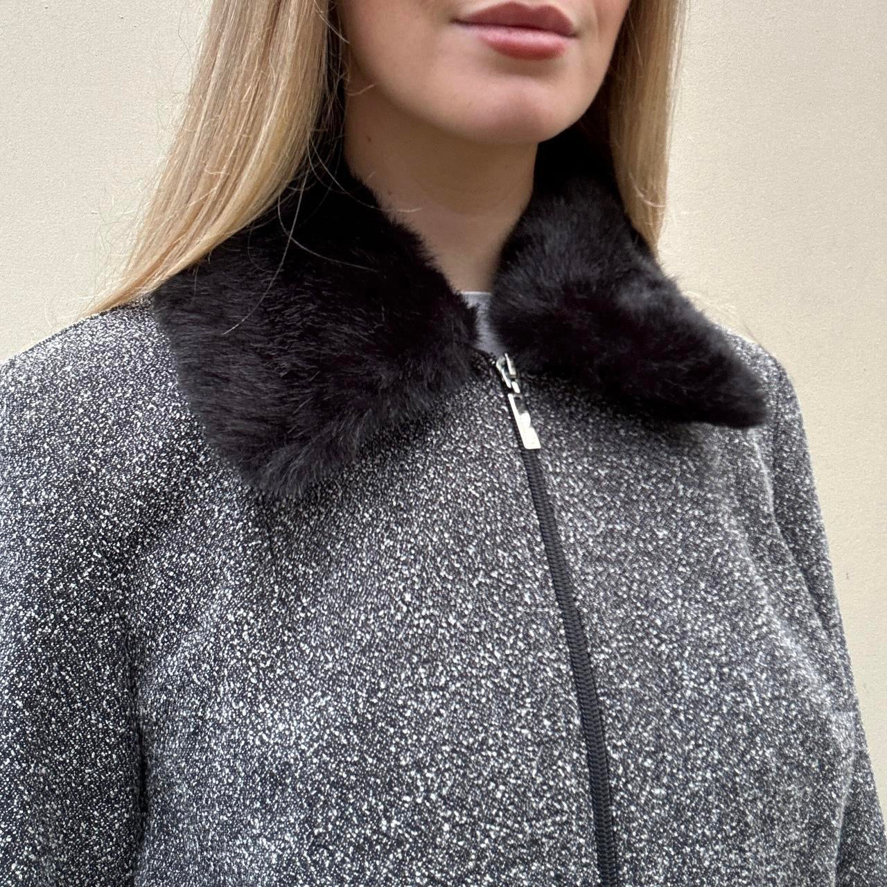 Vintage fur collar & buckle jacket
