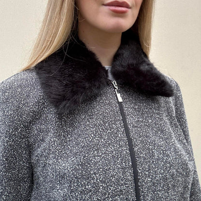 Vintage fur collar & buckle jacket