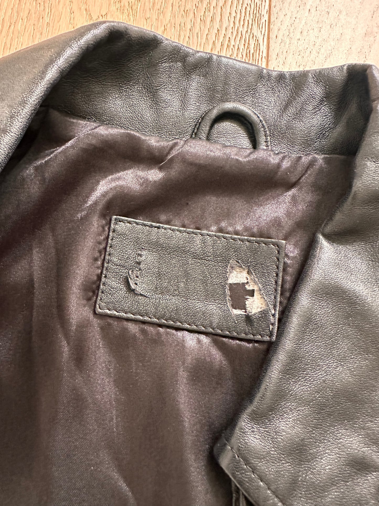 SALE vintage leather puff sleeve jacket