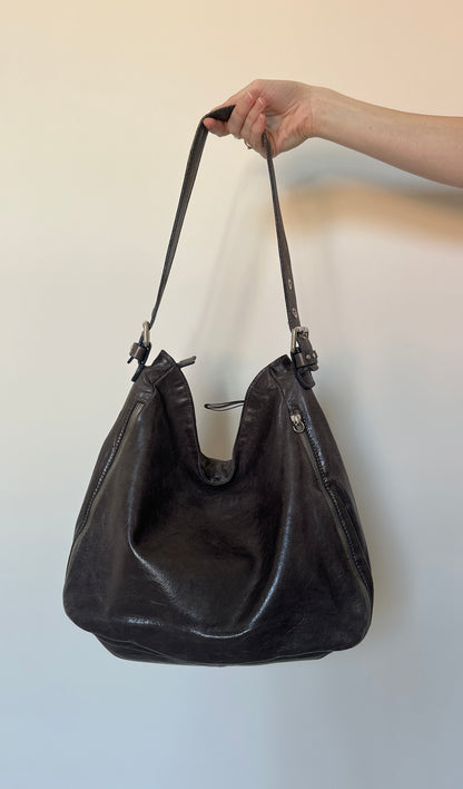 Vintage Grey Leather Bag