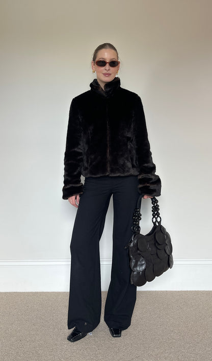 Vintage brown faux fur jacket