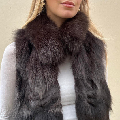 Vintage brown fur gilet