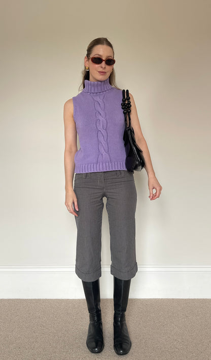 Vintage pinstripe capri trousers
