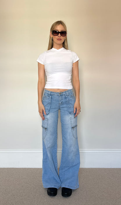 Vintage cargo light wash jeans