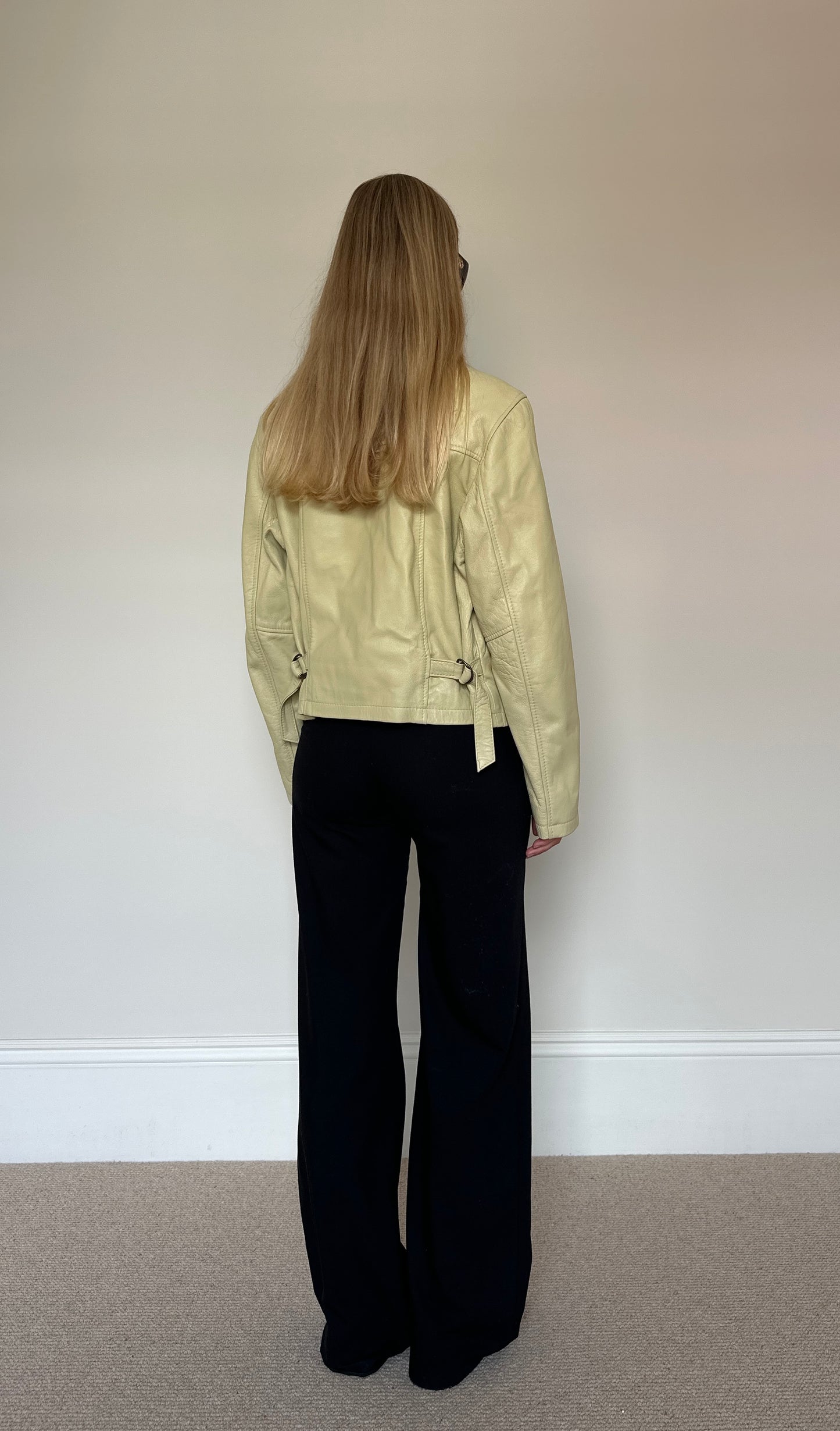 Vintage Cream leather Jacket