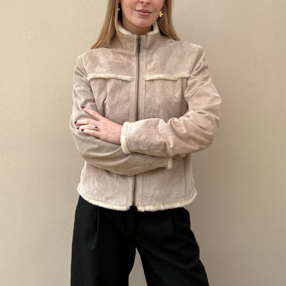 Vintage suede & sherpa jacket