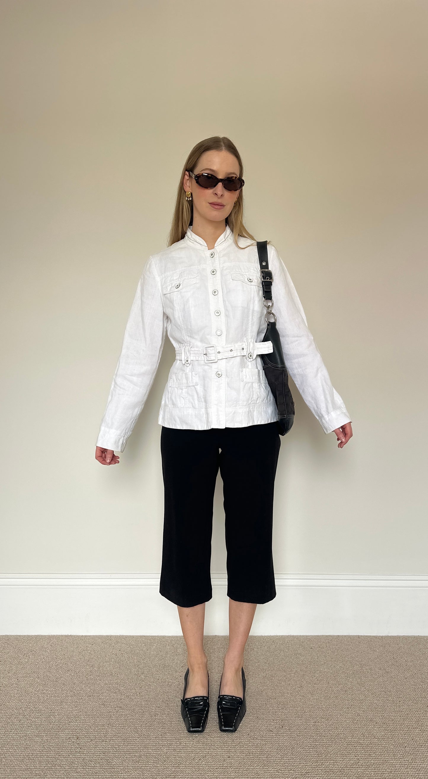 Vintage white linen jacket
