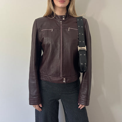Vintage burgundy leather jacket
