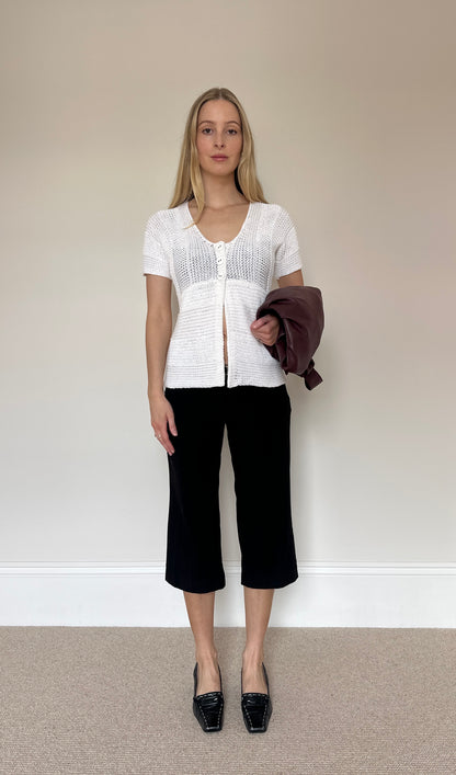 Off-white Knit Baby-Doll Top