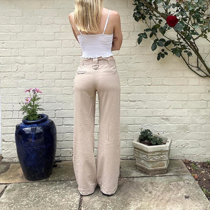 Vintage beige linen trousers