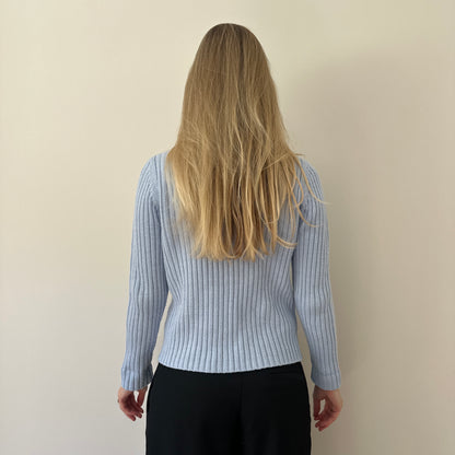 Vintage baby blue zip jumper