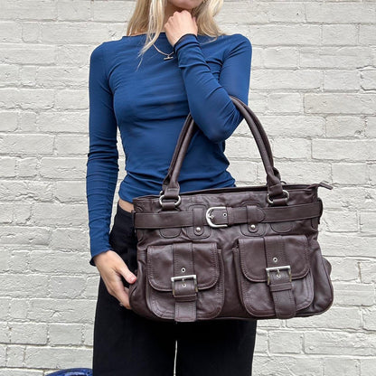 Vintage brown buckle handbag