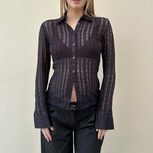 Vintage 00s sheer stretch blouse