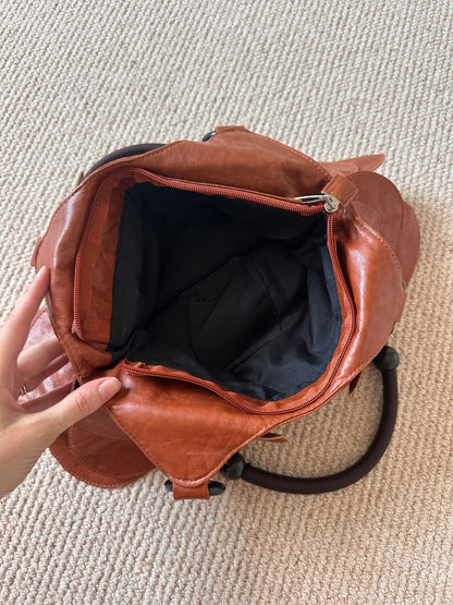 Vintage brown disc bag