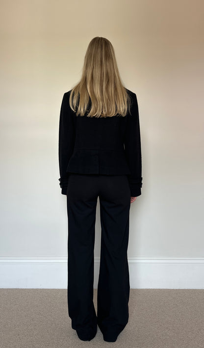 Black wool asymmetrical jacket