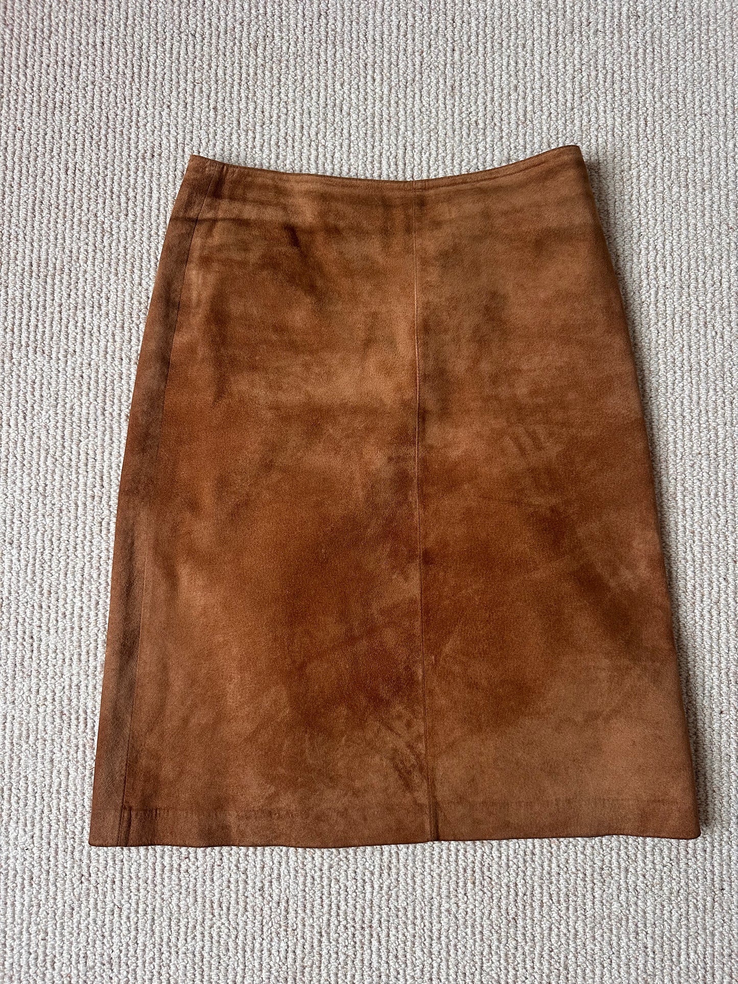 Vintage caramel suede skirt