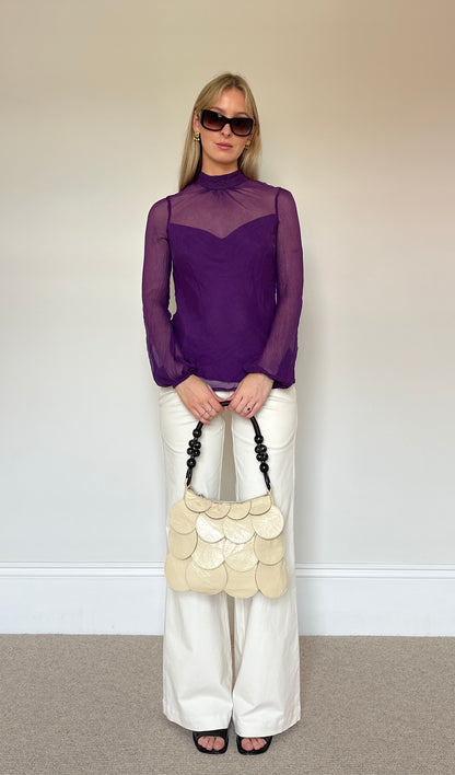 Vintage cream disc bag