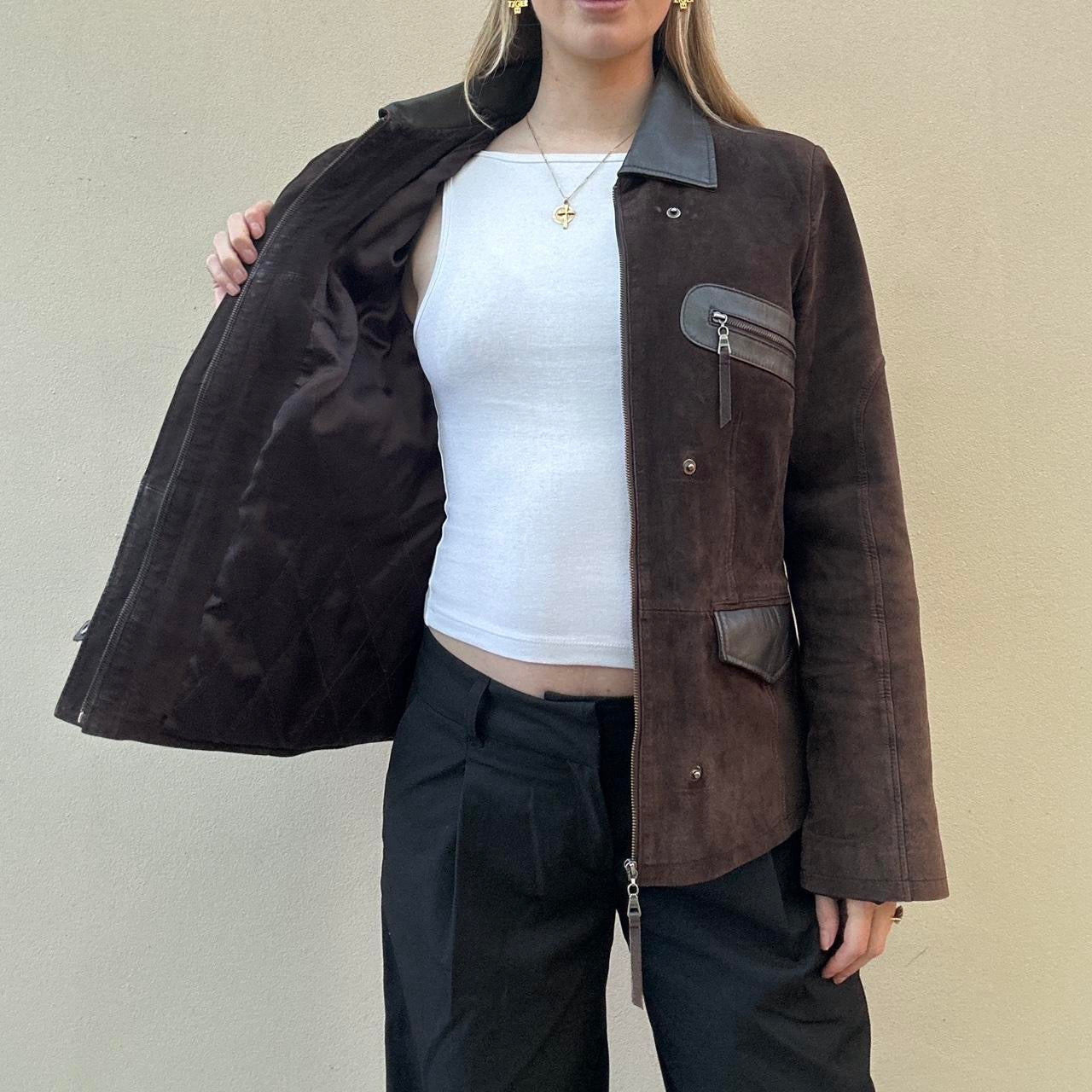 Vintage 90s brown suede jacket