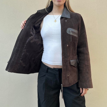 Vintage 90s brown suede jacket