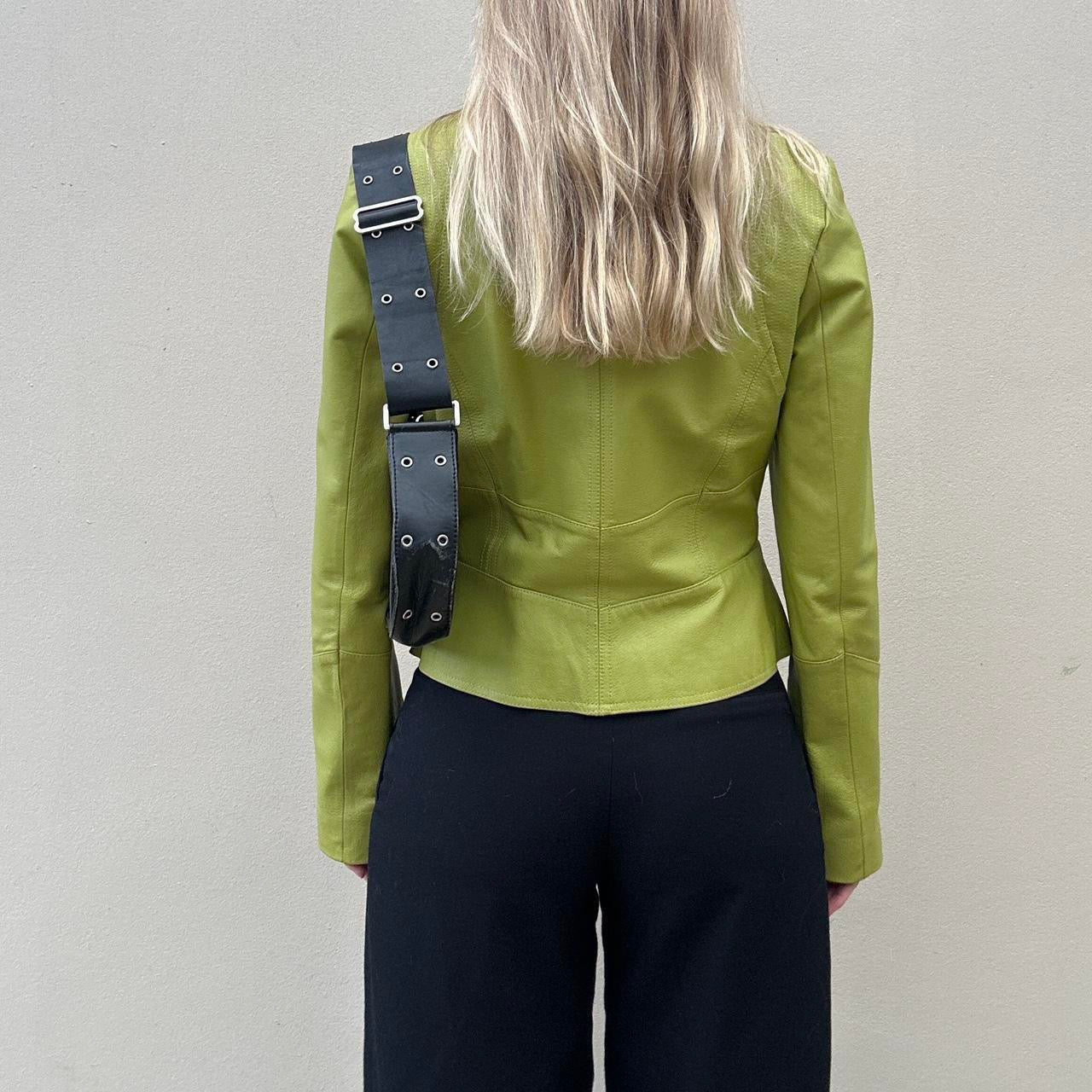 Vintage pistachio leather jacket