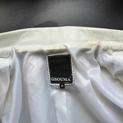 Vintage 00s white leather jacket