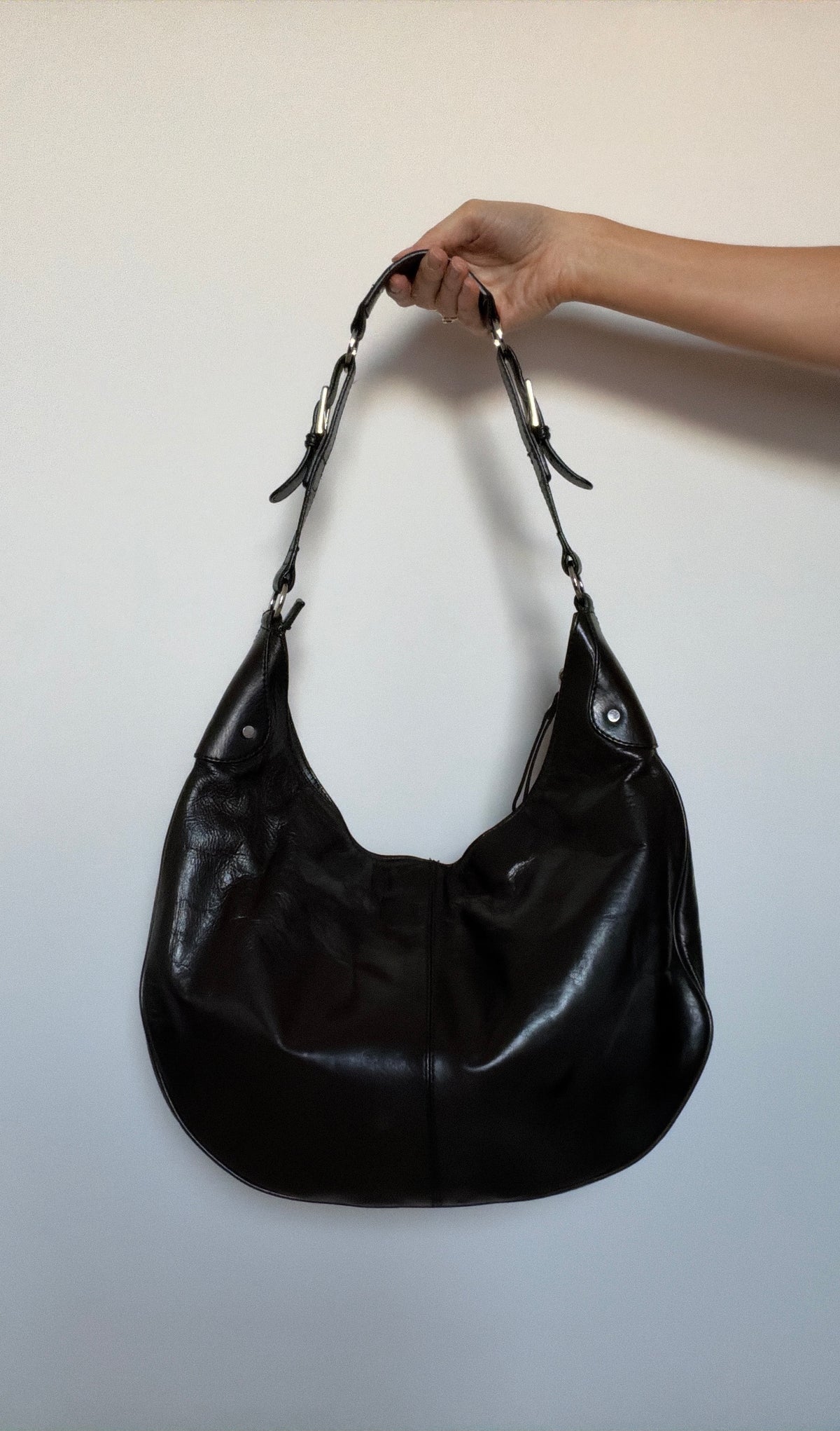 Vintage black saddle bag