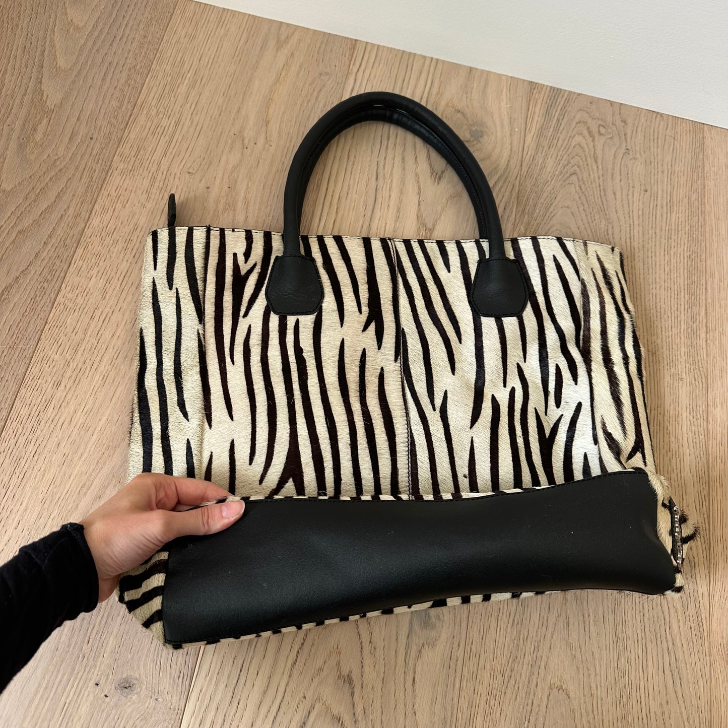 Vintage zebra pony skin bag