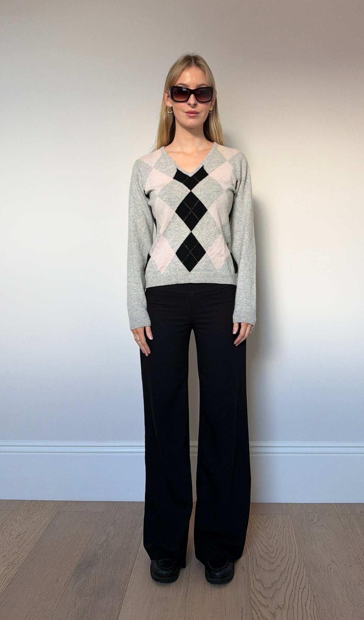 Vintage cashmere argyle jumper