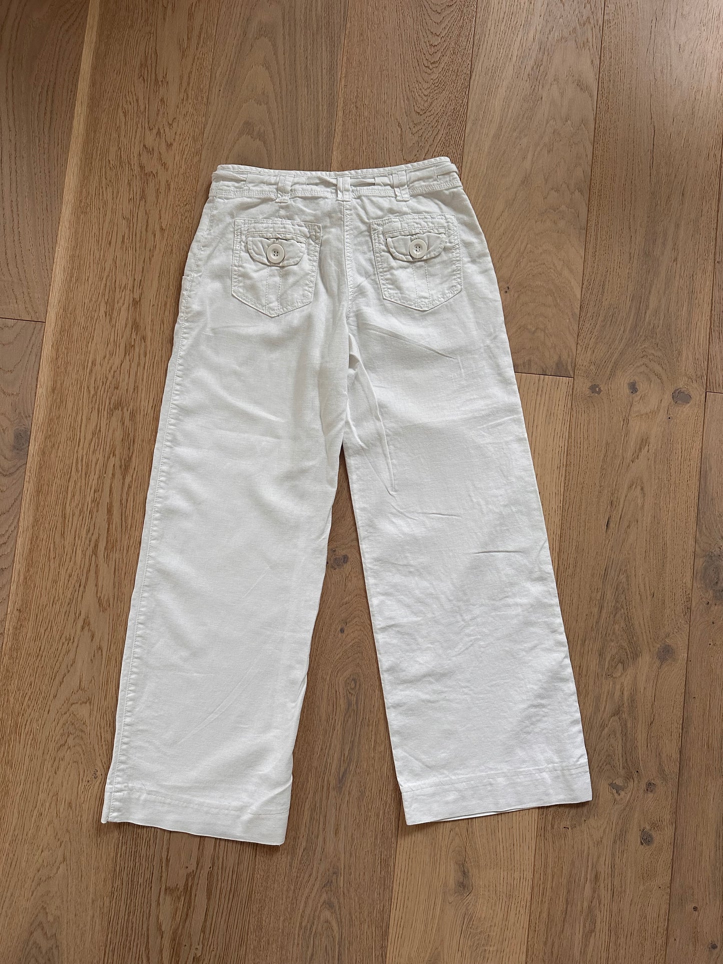 SALE white linen trousers