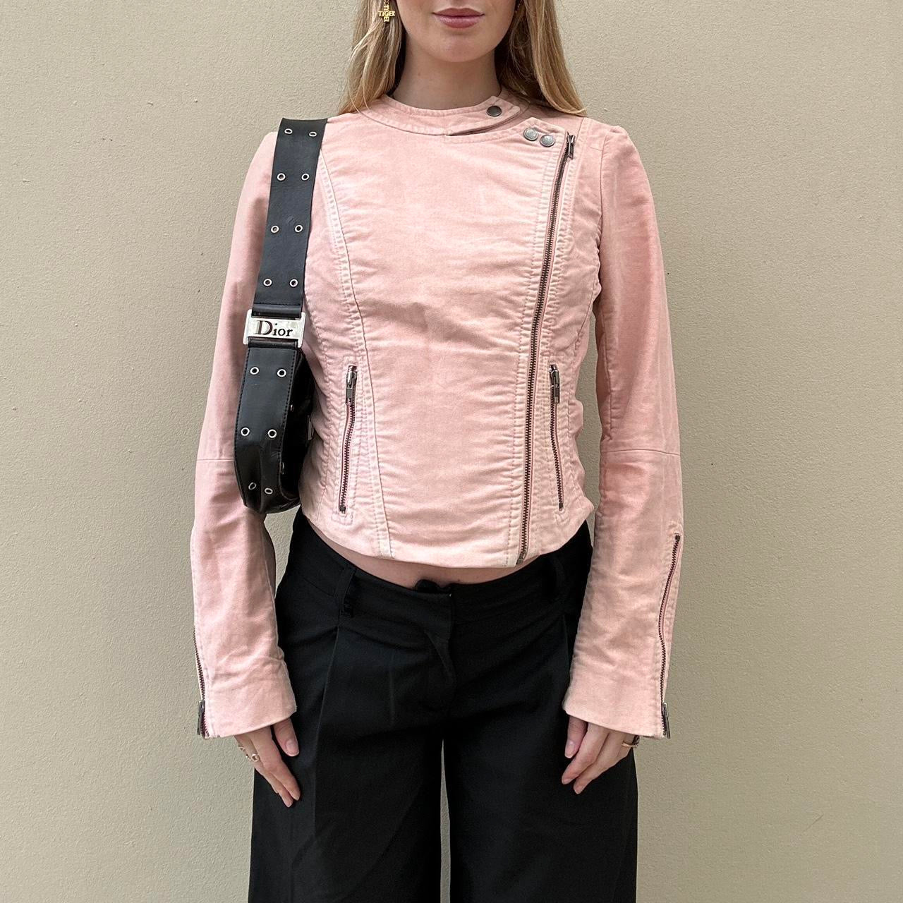 Vintage FCUK pink asymmetrical jacket
