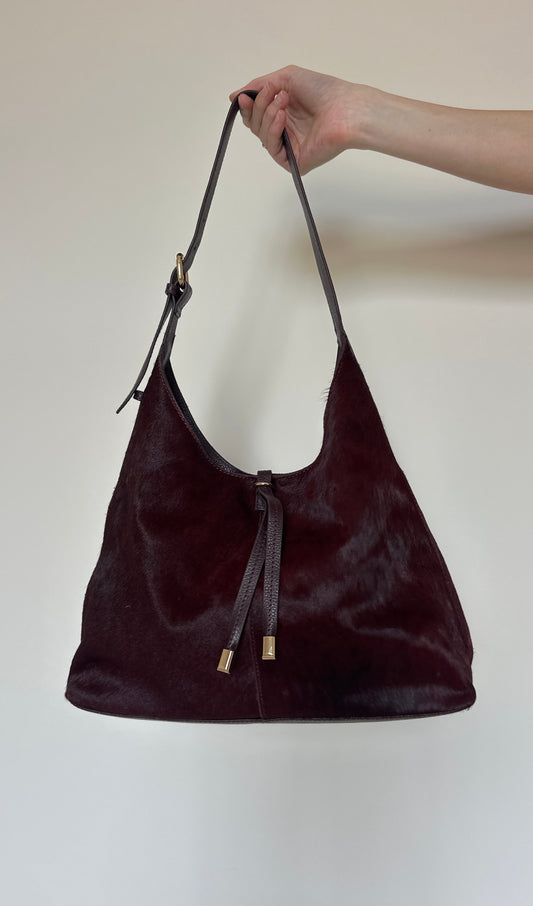 Burgundy Pony Skin Bag