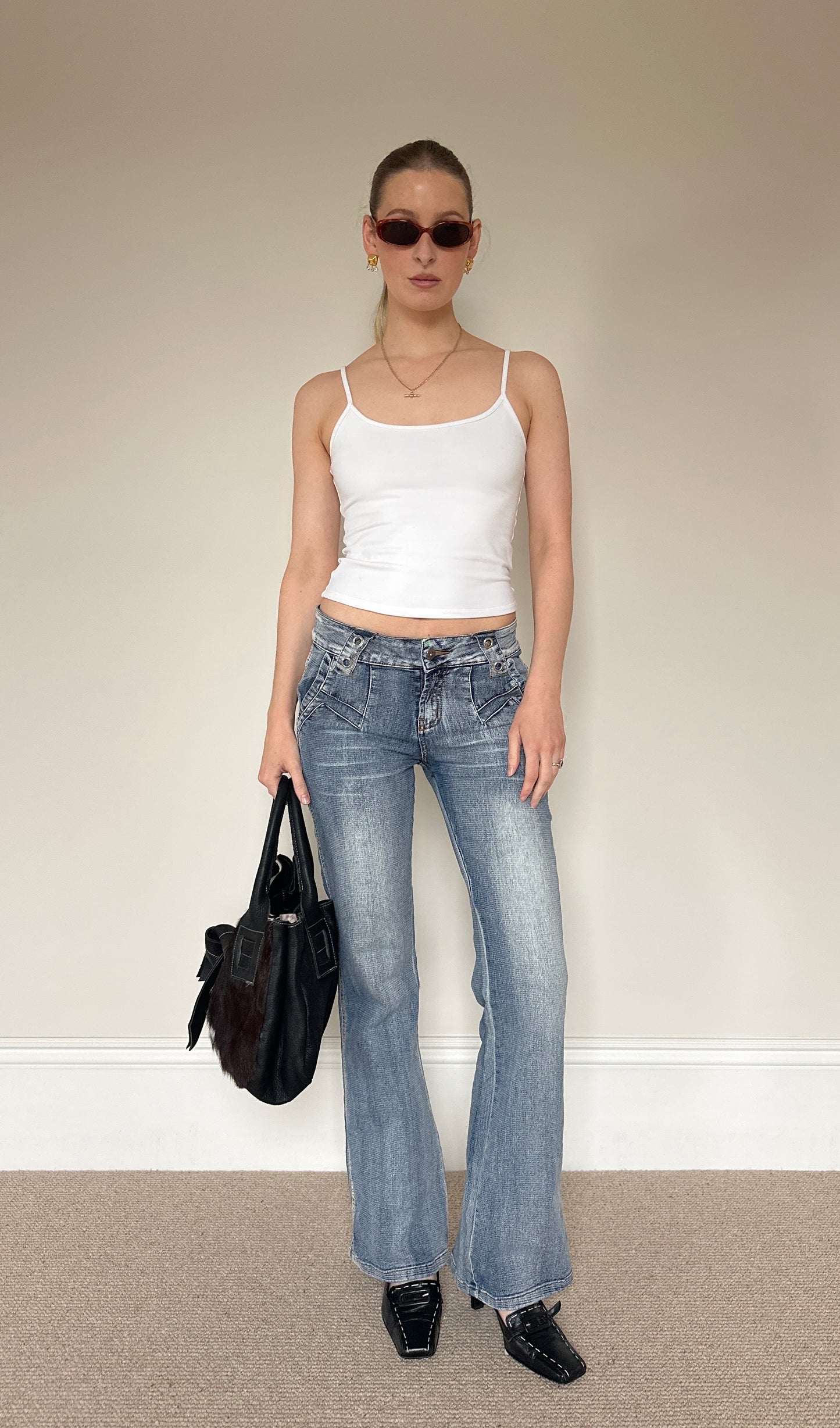Vintage low waist flare jeans