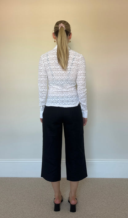 Vintage zip white blouse