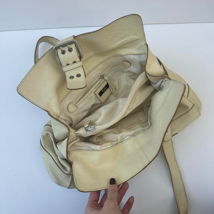 Vintage 00s pale yellow leather bag
