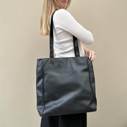 Vintage black large tote bag