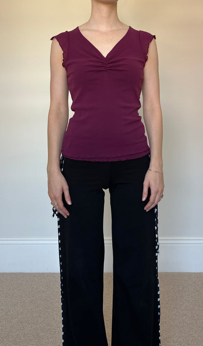 Vintage Purple Mesh Top