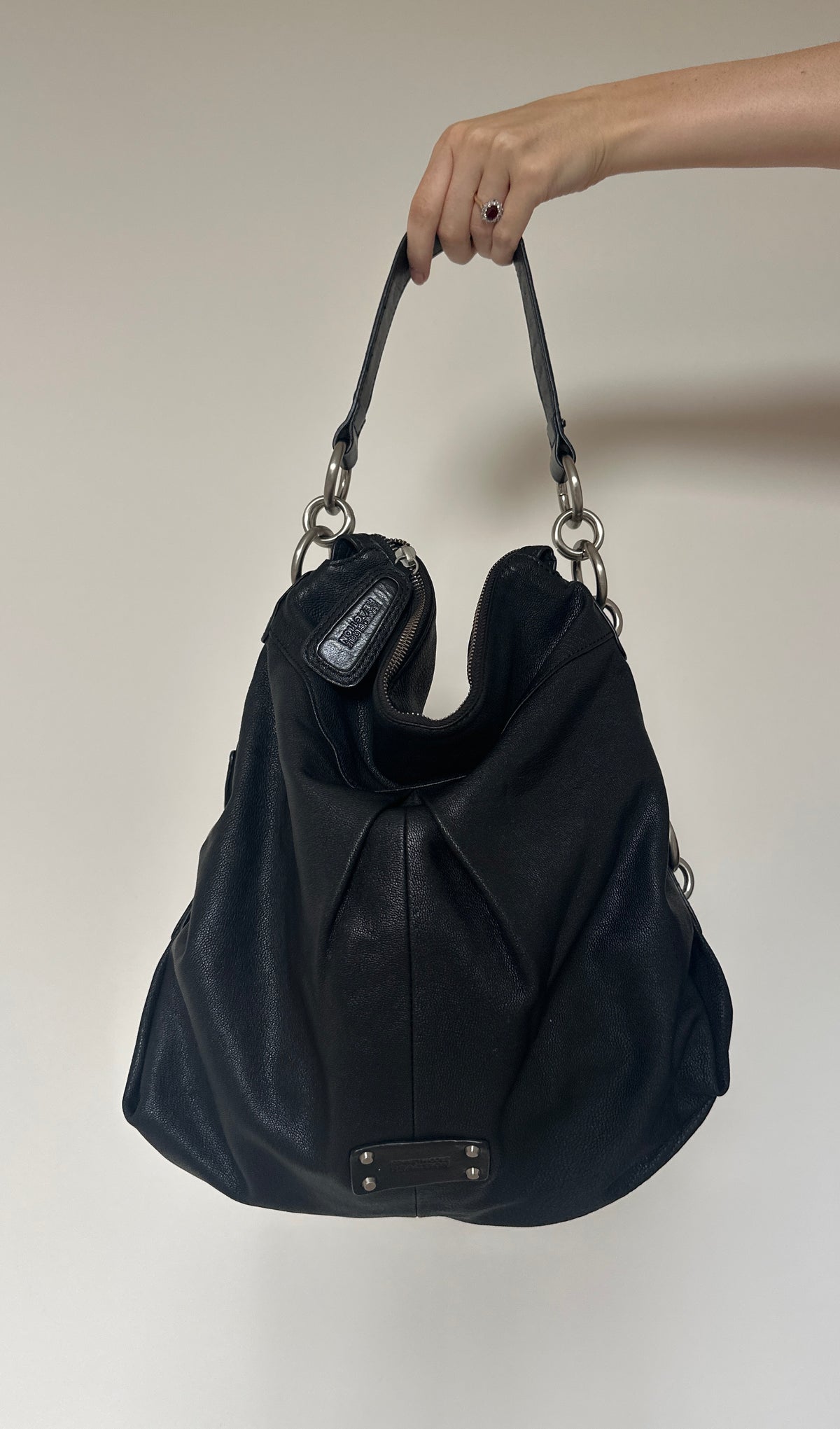 Vintage buckle leather bag