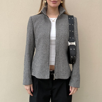 Vintage zip dogtooth jacket