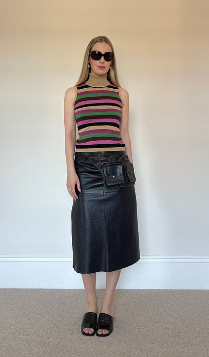Vintage stripe roll neck top/jumper