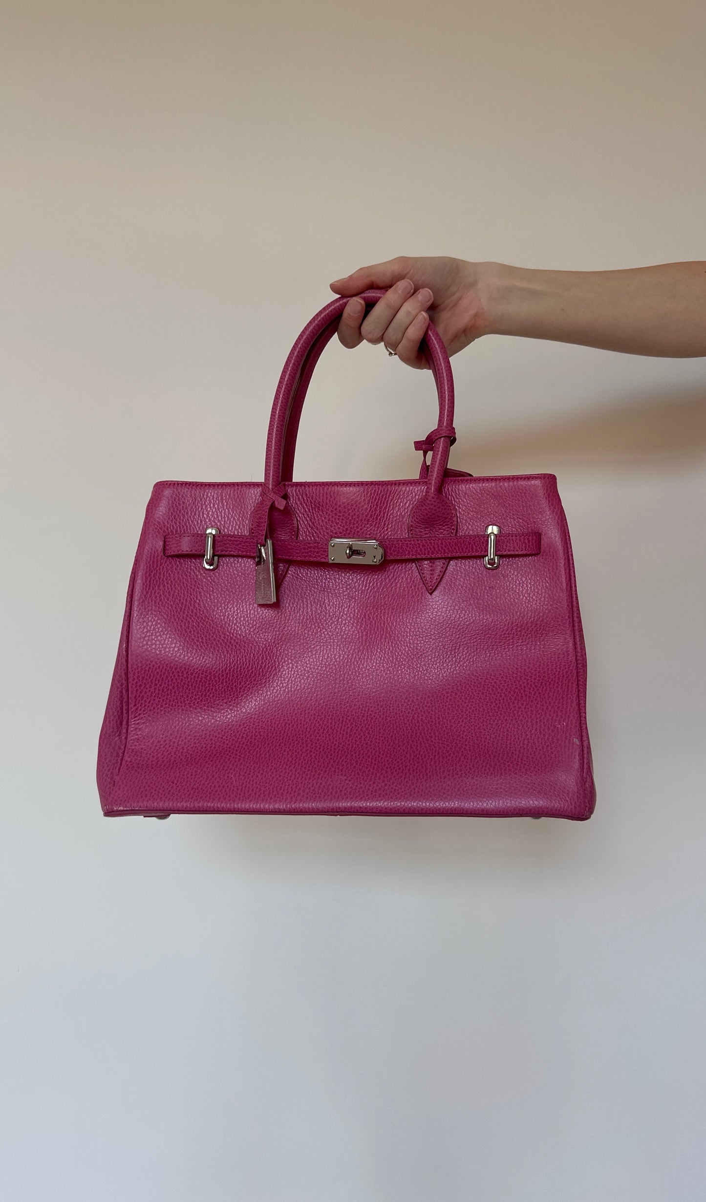 Vintage pink firkin bag