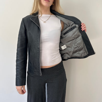 Vintage black leather jacket