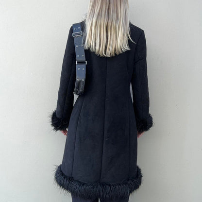 Vintage 00s black afghan coat