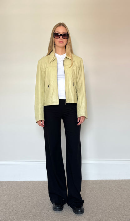 Vintage Cream leather Jacket
