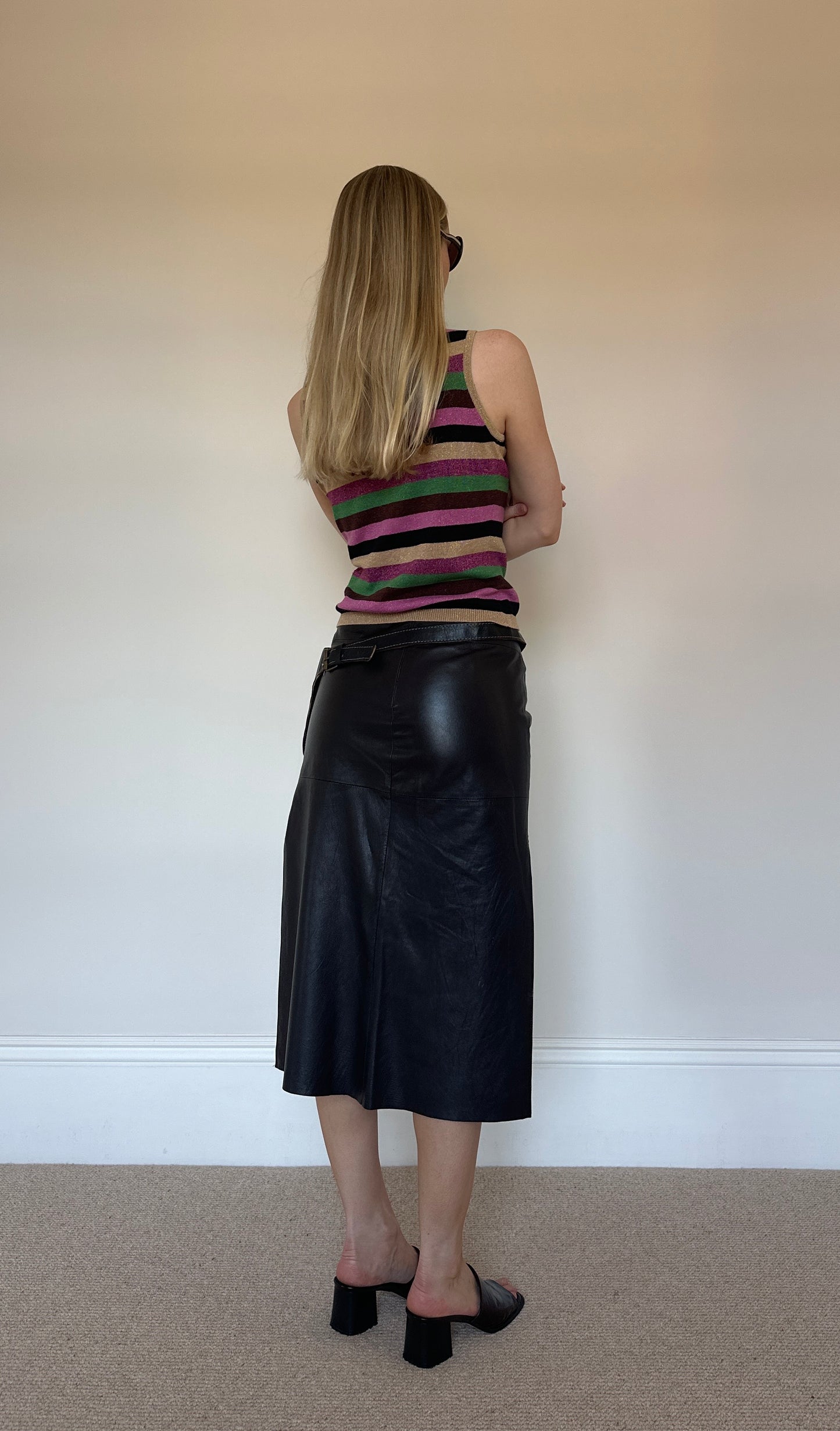Vintage stripe roll neck top/jumper