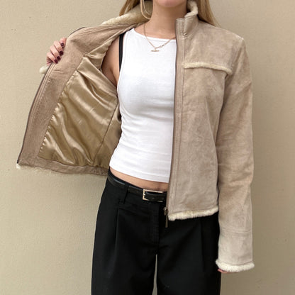 Vintage suede & sherpa jacket