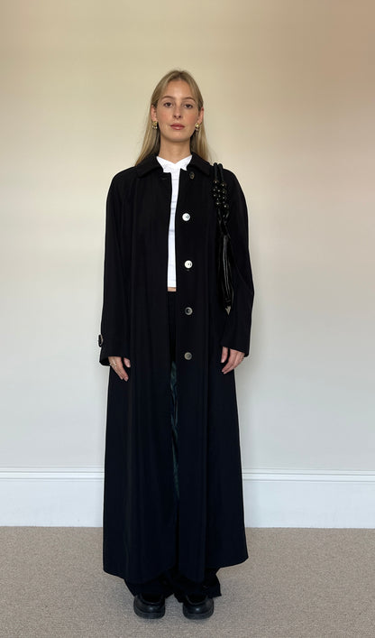 Vintage Black full length Trench Coat