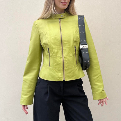 Vintage pistachio leather jacket