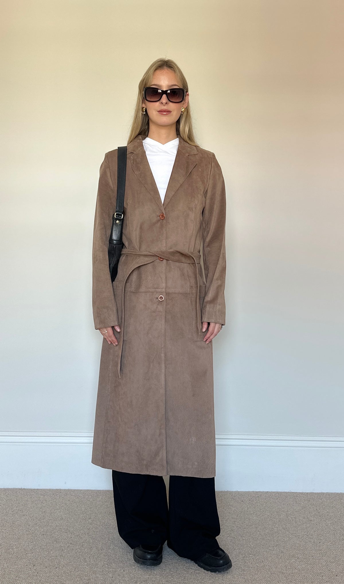 Vintage suede trench coat